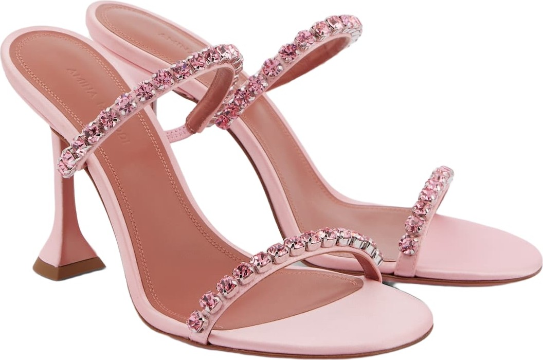 Amina Muaddi - Gigi 95 embellished satin sandals