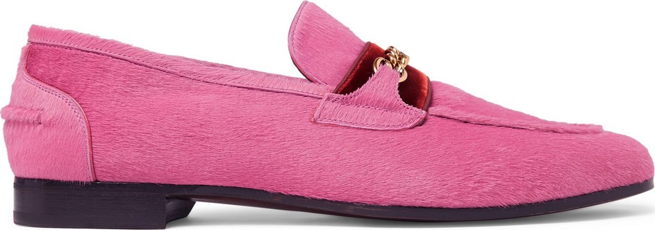 TOM FORD Wilton Chain-Embellished Calf Hair Loafers