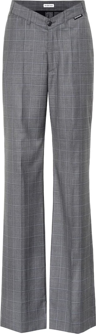 Balenciaga Checked wool and silk pants