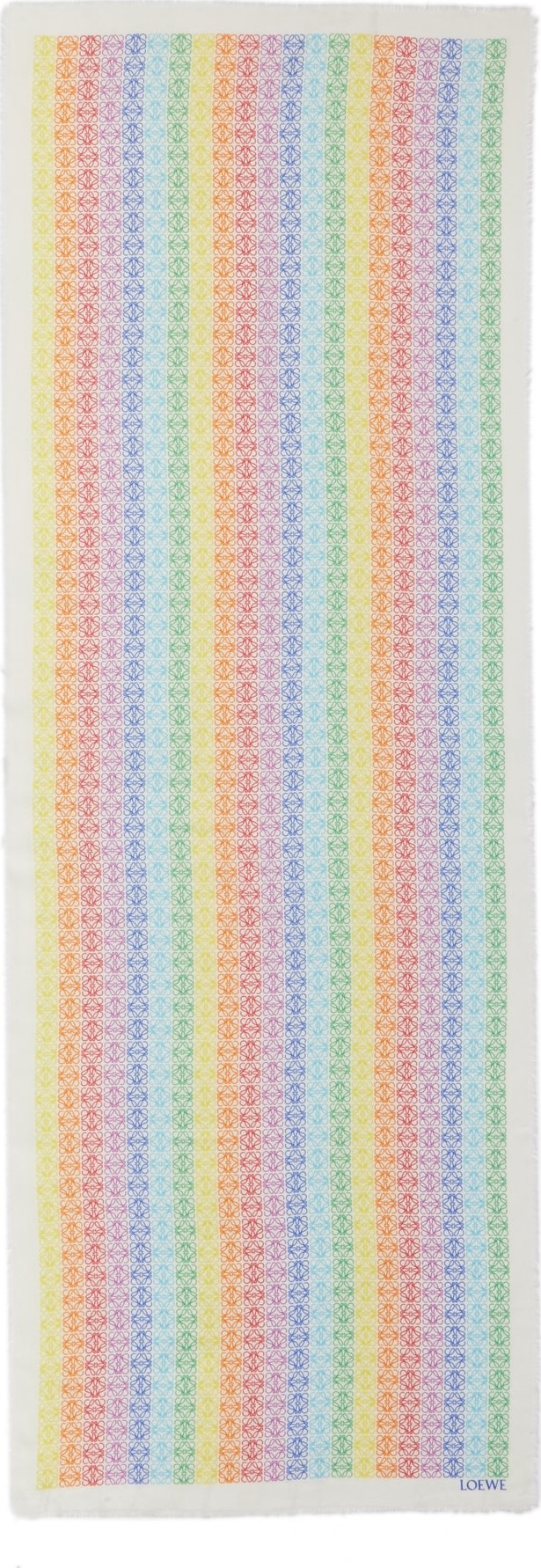 LOEWE Monogram Rainbow Stripe Scarf