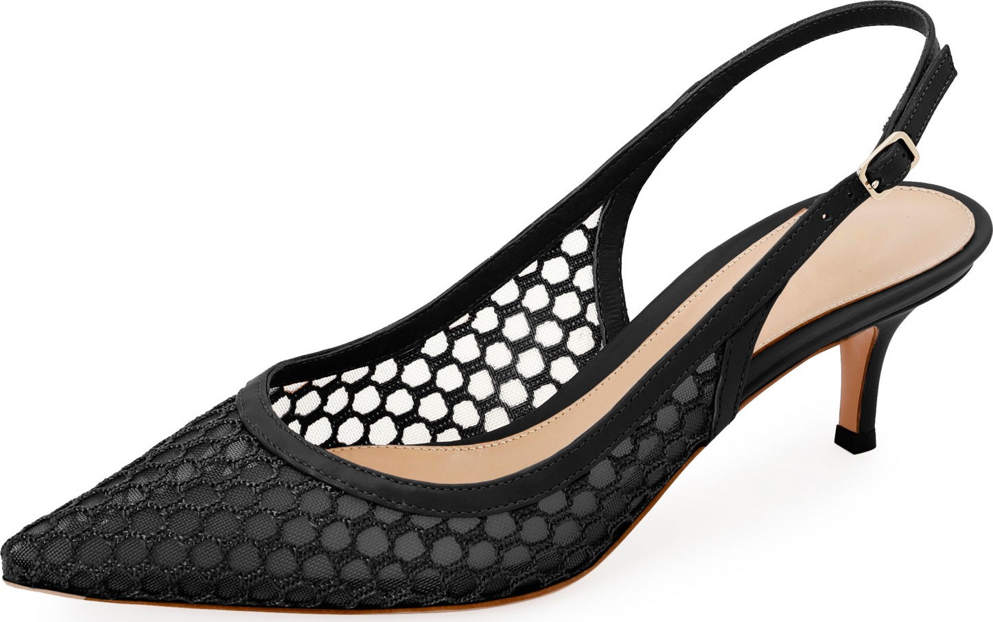 Gianvito Rossi Slingback Fishnet Pointed Pumps