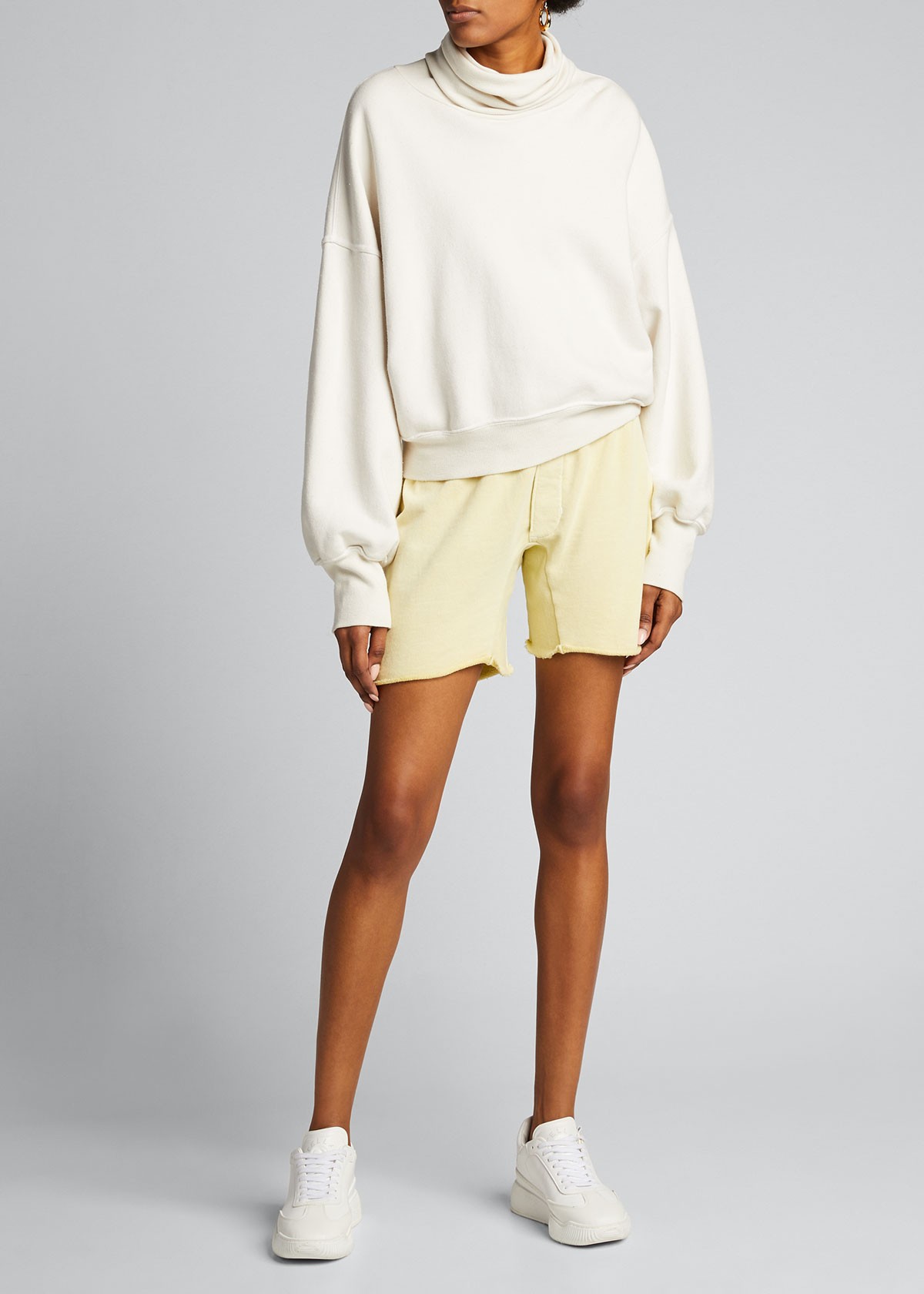 AMO Raw-Edge Drawstring Sweat Shorts