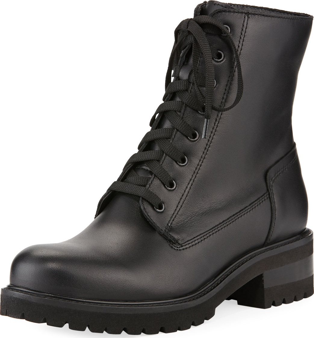 La Canadienne Caterina Leather Lace-Up Combat Boots