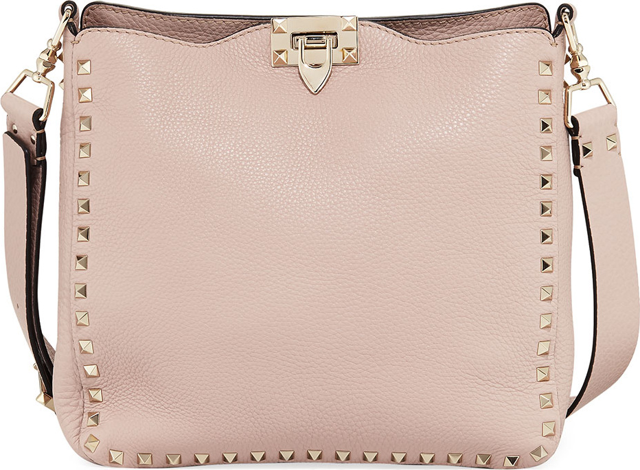 Valentino Rockstud Small Leather Hobo Bag