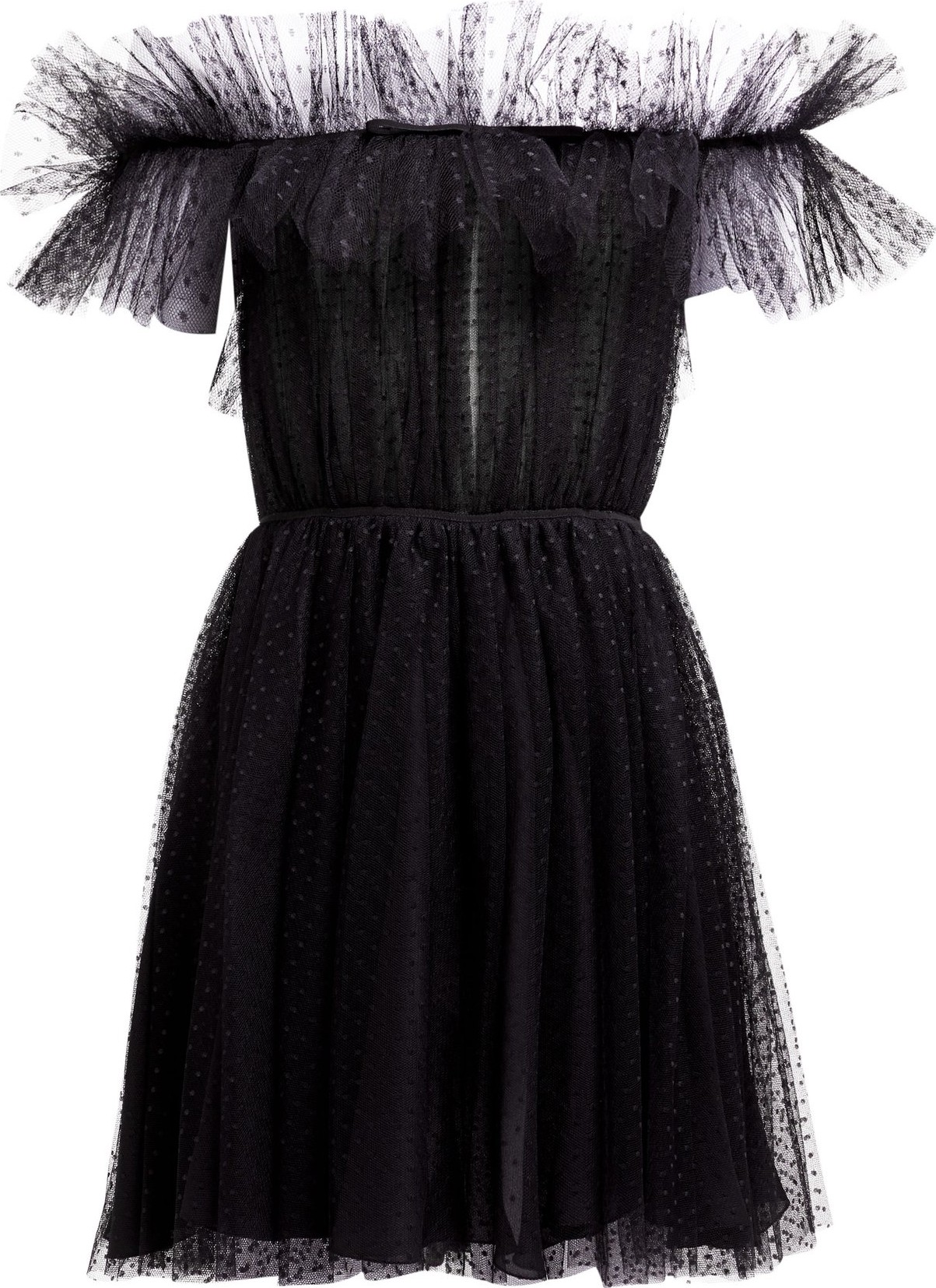 Giambattista Valli Ruffle polka-dot tulle dress