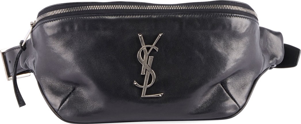 Saint Laurent YSL Monogram Curved Zip-Top Belt Bag