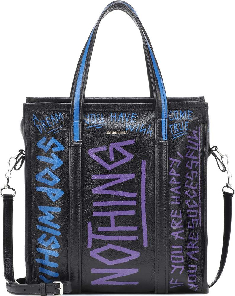Balenciaga Bazar S Graffiti leather shopper
