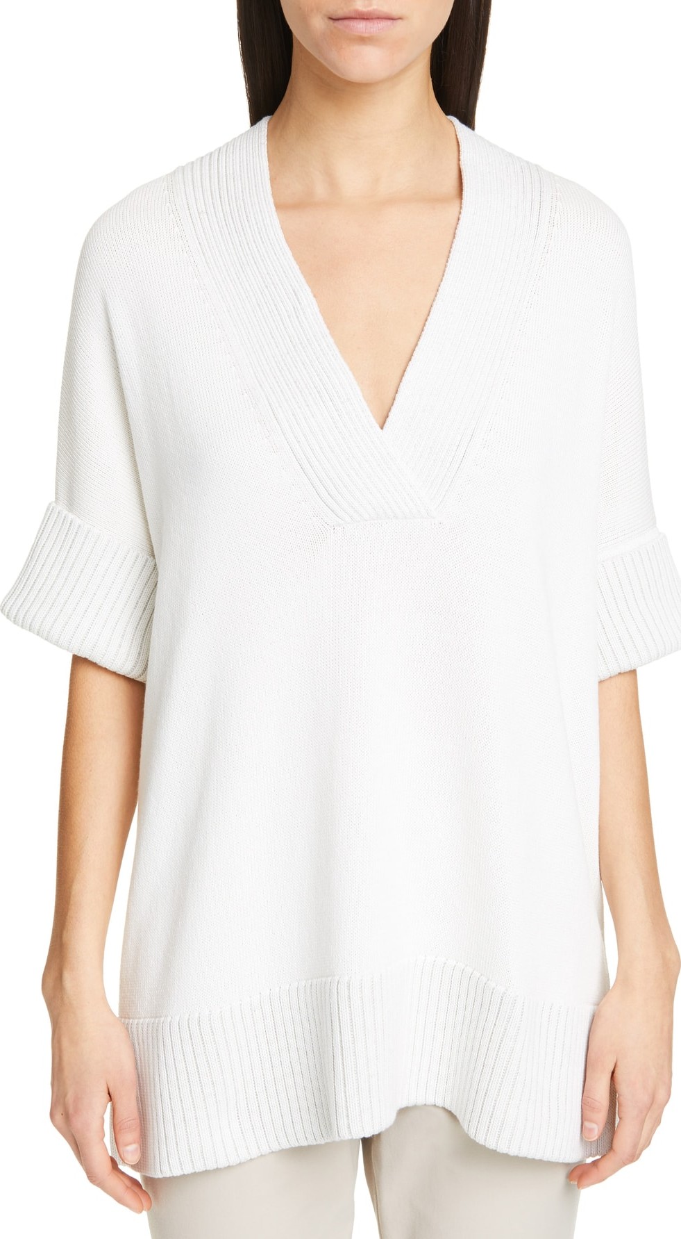 Lafayette 148 New York Relaxed V-Neck Sweater