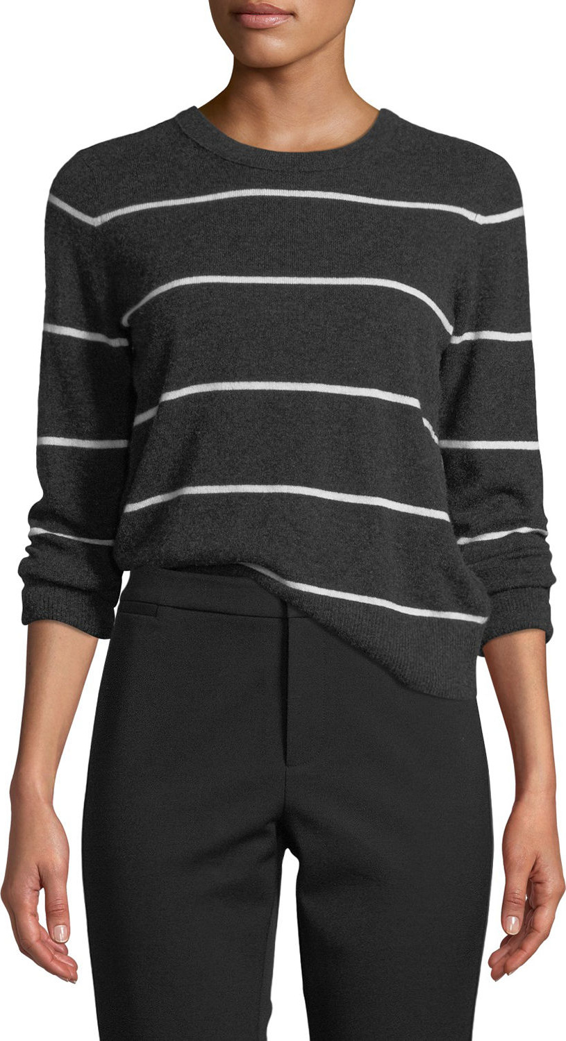 Vince Striped Cashmere Pullover Sweater