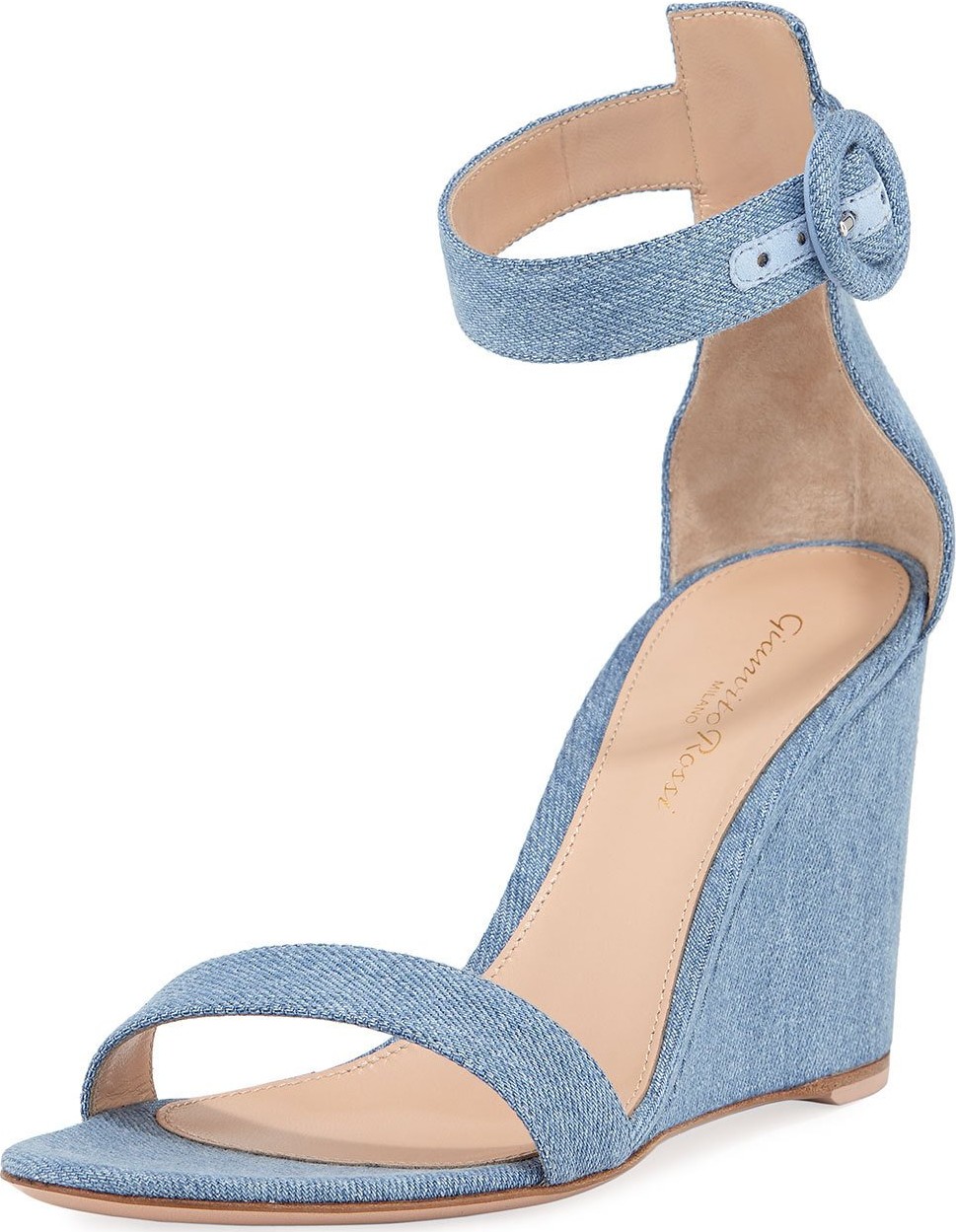 Gianvito Rossi Portofino Denim Wedge 85mm Sandals