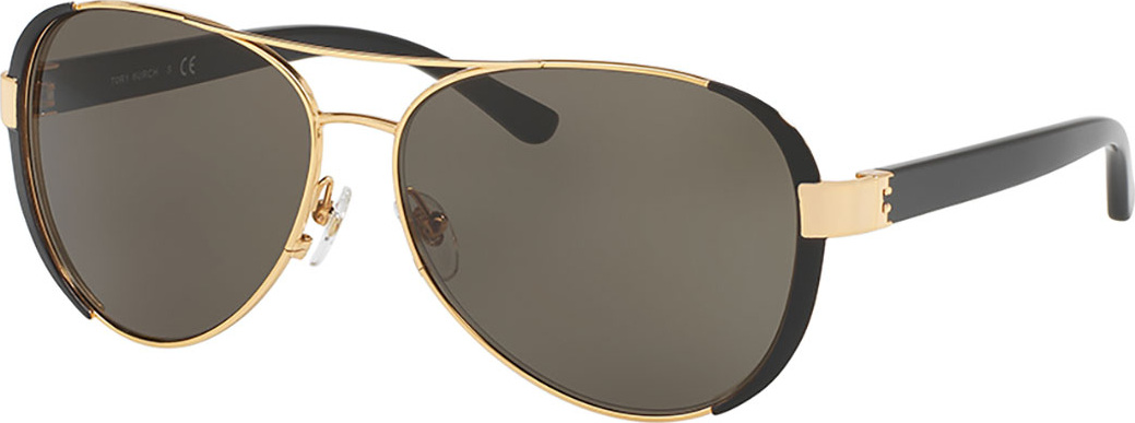 Tory Burch Capped Gradient Aviator Sunglasses, White