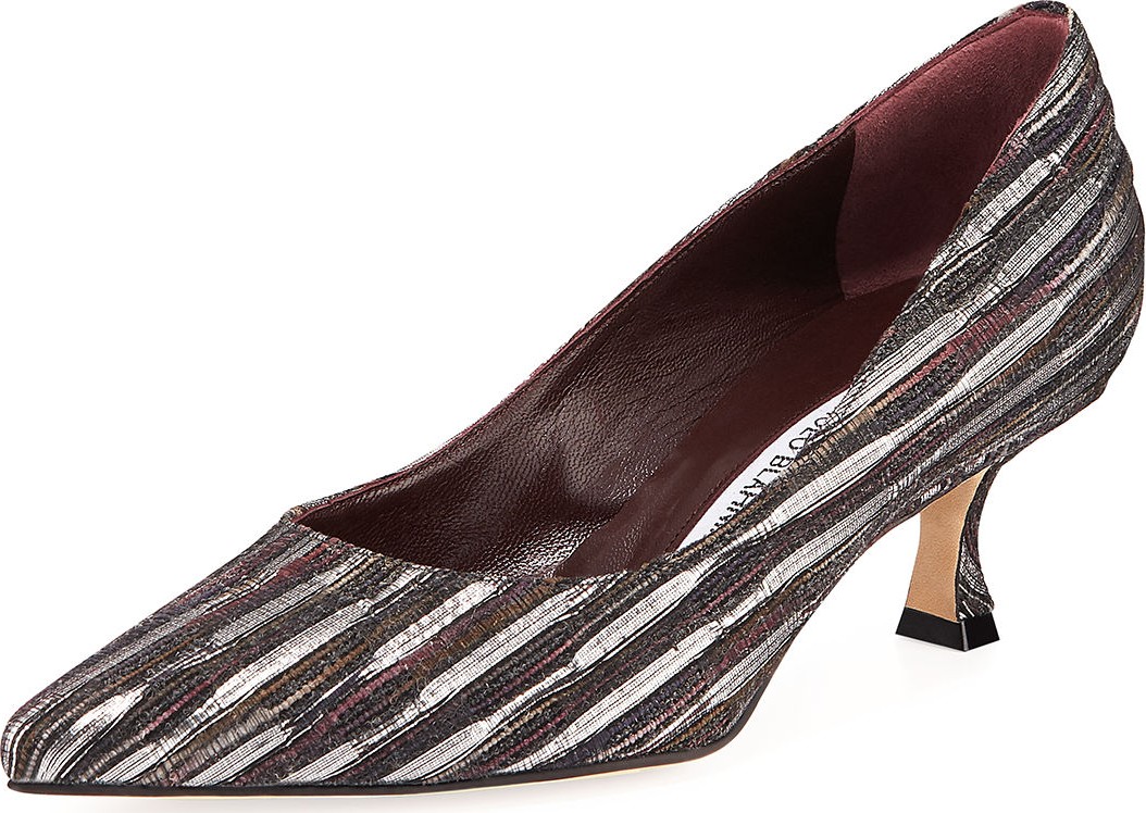 Manolo Blahnik Srila Dotted Fabric Pump