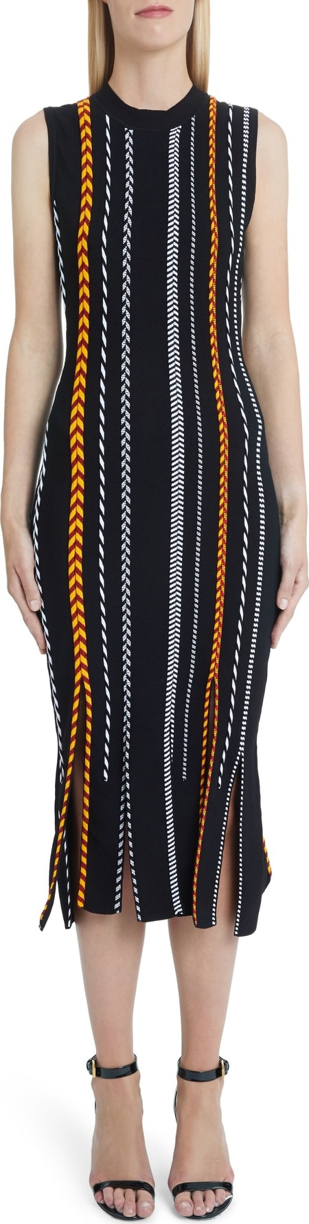 Versace First Line Rib Detail Sheath Dress