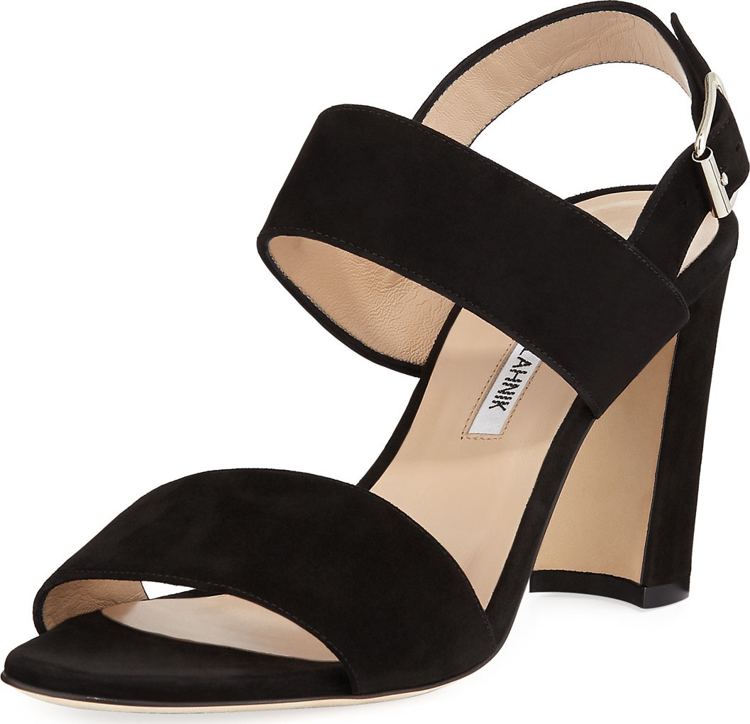 Manolo Blahnik Khan Suede 90mm Sandals