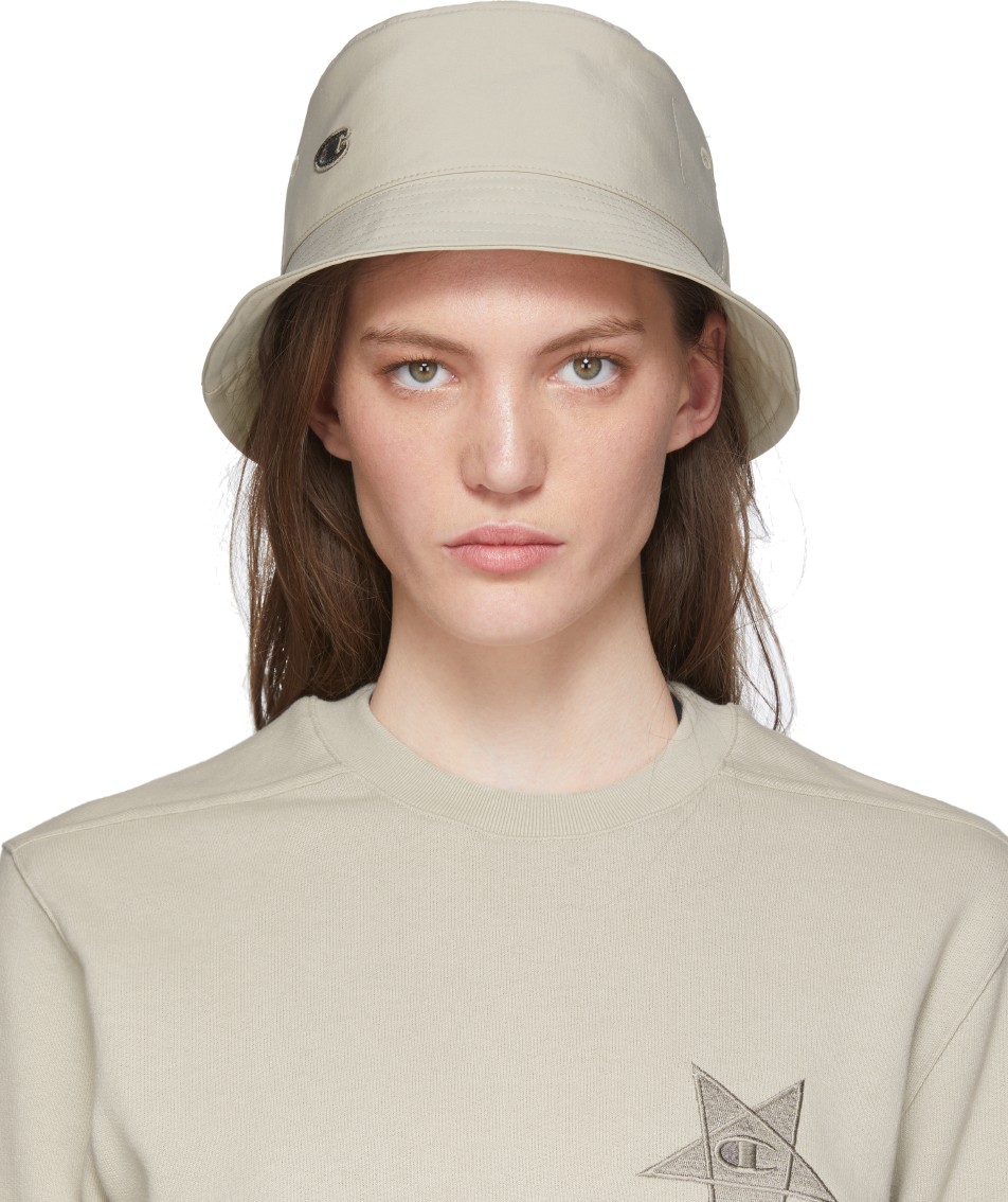 Rick Owens Off-White Champion Edition Gilligan Bucket Hat Rick Owens Off-White Champion Edition Gilligan Bucket Hat