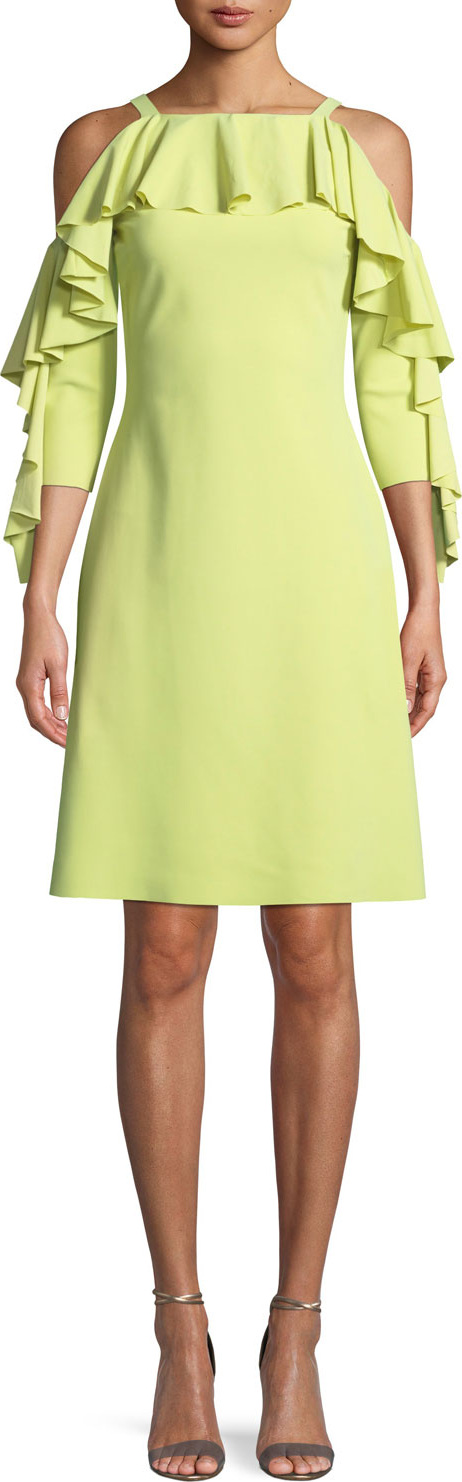 La Petite Robe di Chiara Boni Marcellina Cold-Shoulder Ruffle Dress