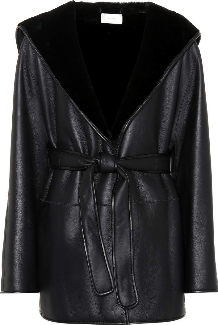 THE ROW Fur-trimmed leather jacket