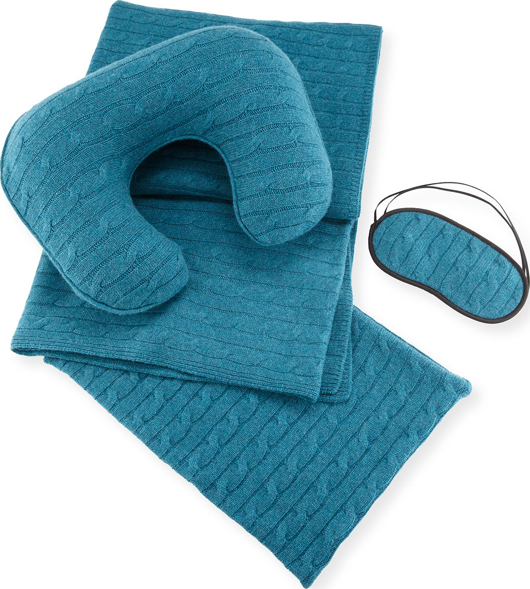 Sofia Cashmere Cashmere Cable-Knit Travel Gift Set