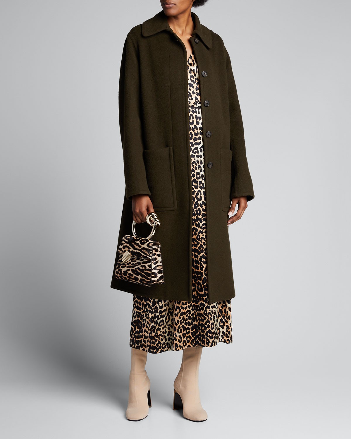 Vince Patch Pocket Wool Long Coat