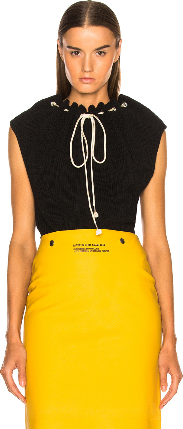 Calvin Klein 205W39NYC Drawstring Neck Short Sleeve Sweater