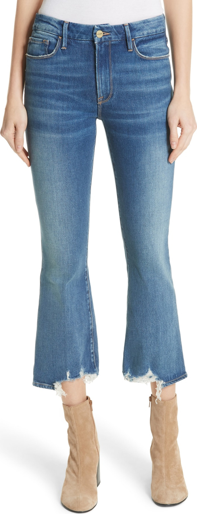 FRAME DENIM Le Crop Mini Boot Raw Hem Jeans
