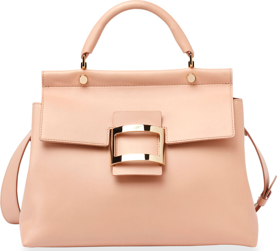 Roger Vivier Viv Cabas Medium Top-Handle Satchel Bag, Nude