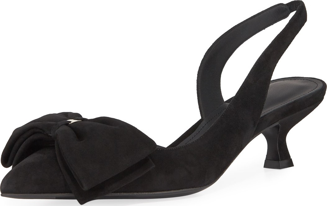 Salvatore Ferragamo Reda Slingback Pumps with Floppy Bow & Vara Hardware