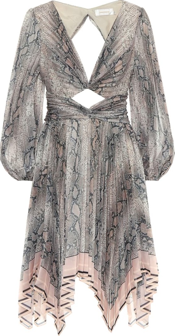 Zimmermann Corsage snake-printed dress