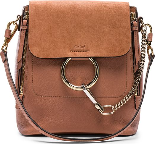 Chloe Small Faye Calfskin & Suede Backpack