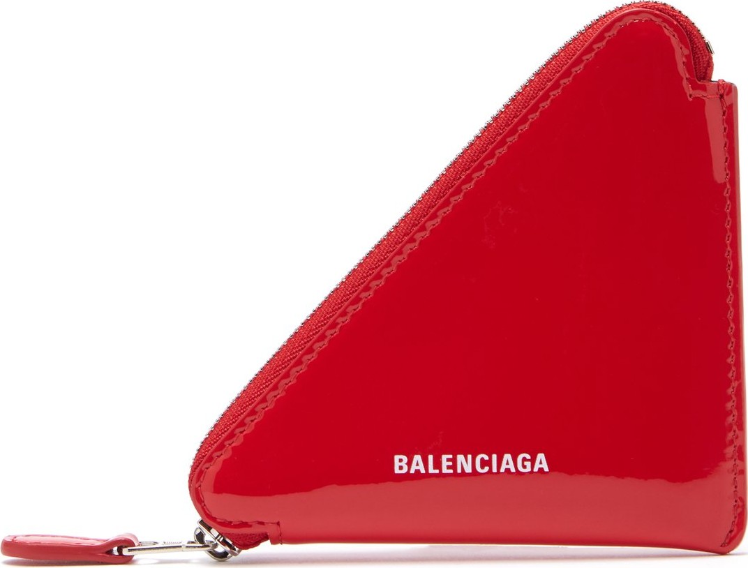 Balenciaga Triangle patent-leather coin purse