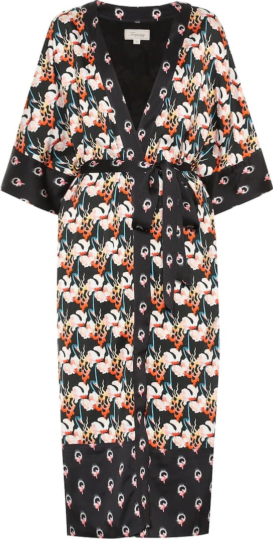 Temperley London Dragonfly printed satin kimono