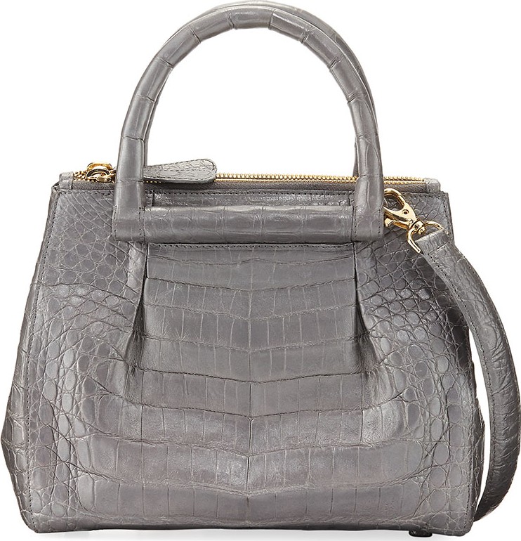 Nancy Gonzalez New Mini Plisse Crocodile Crossbody Bag