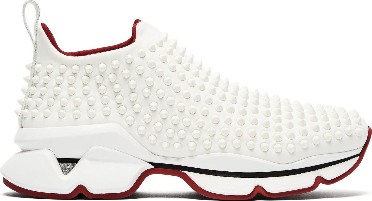 Christian Louboutin Spike-studded neoprene trainers