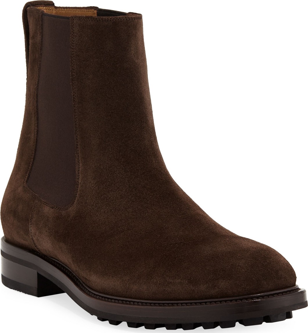 TOM FORD Men's Stuart Lug-Sole Suede Ankle Boots