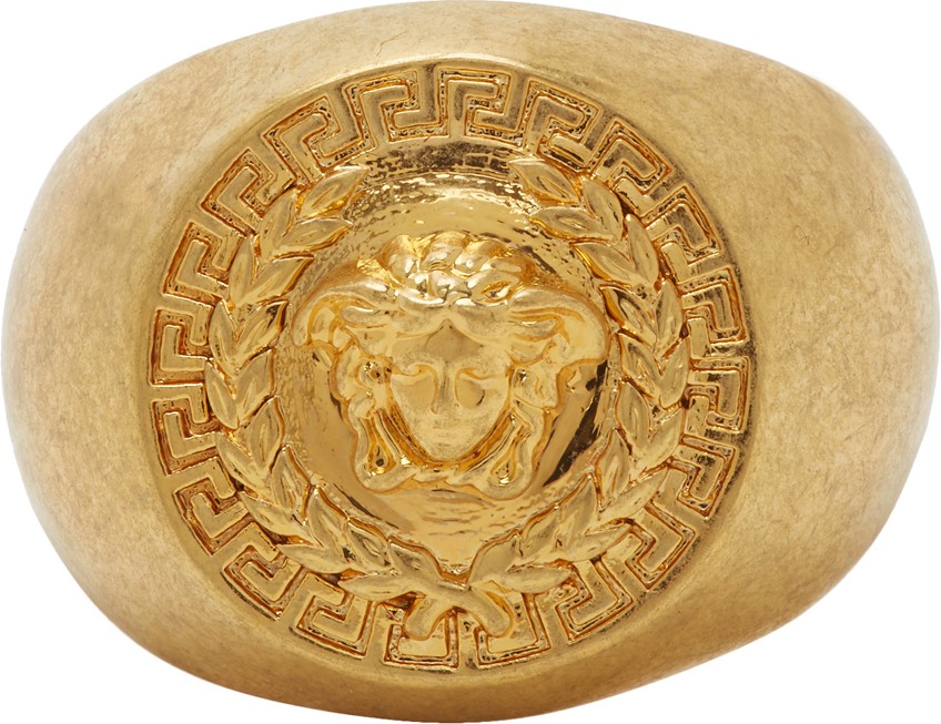 Versace SSENSE Exclusive Gold Medusa Laurel Ring