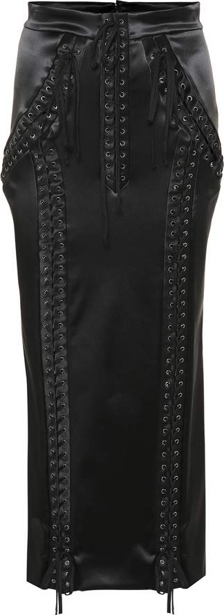 Dolce & Gabbana Stretch satin lace-up skirt