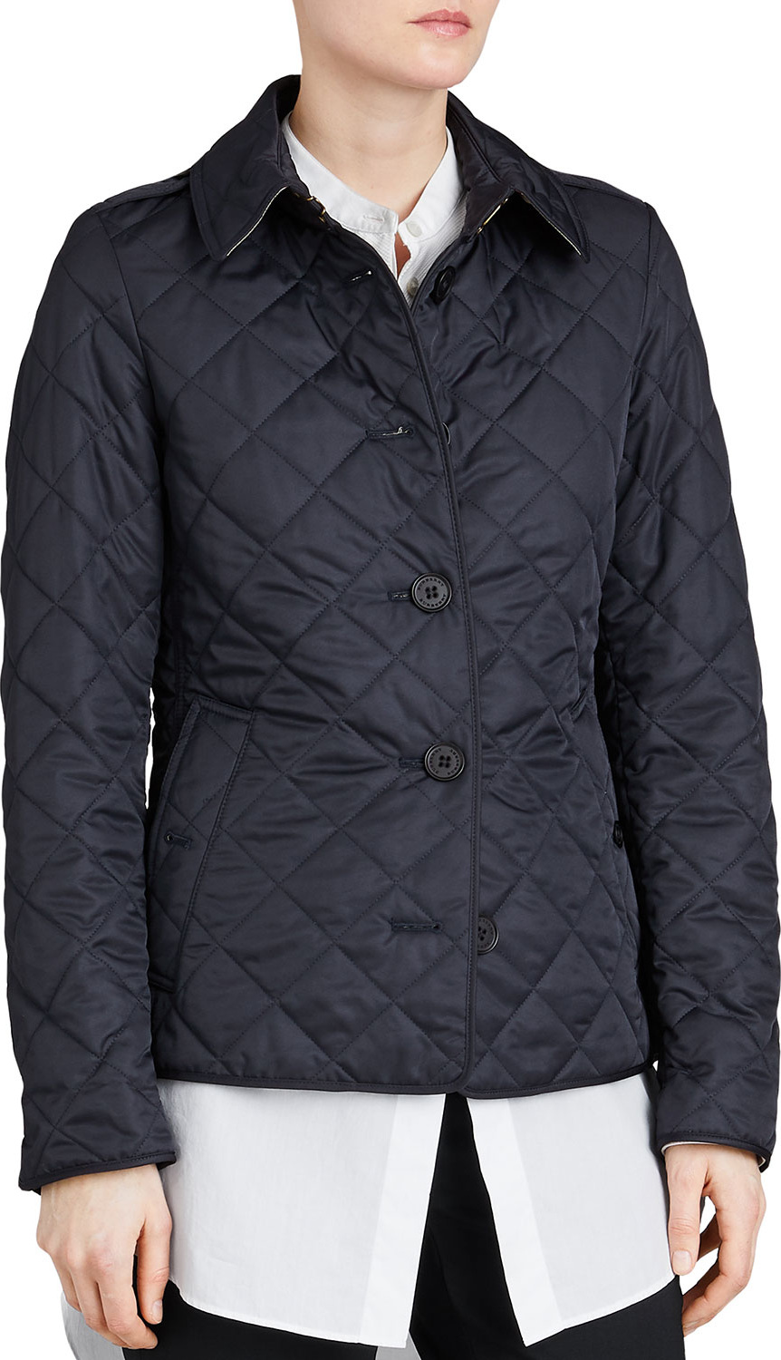 Burberry London England Frankby Quilted Jacket, Navy