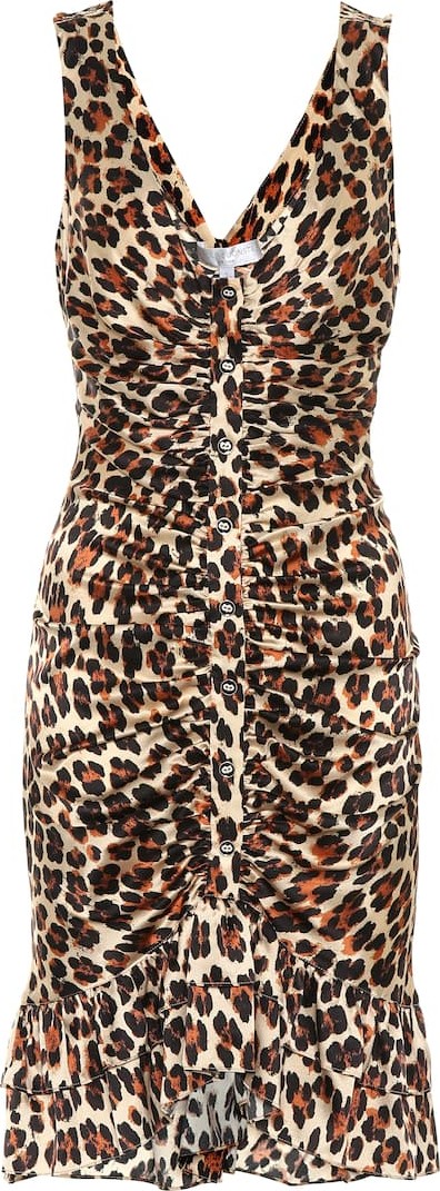 Caroline Constas Poppy ruched silk minidress