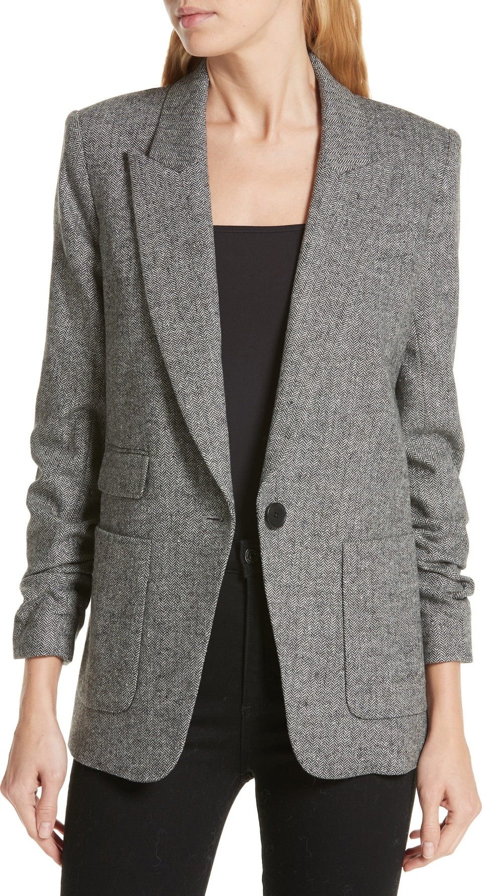 Veronica Beard Kasson Herringbone Dickey Jacket