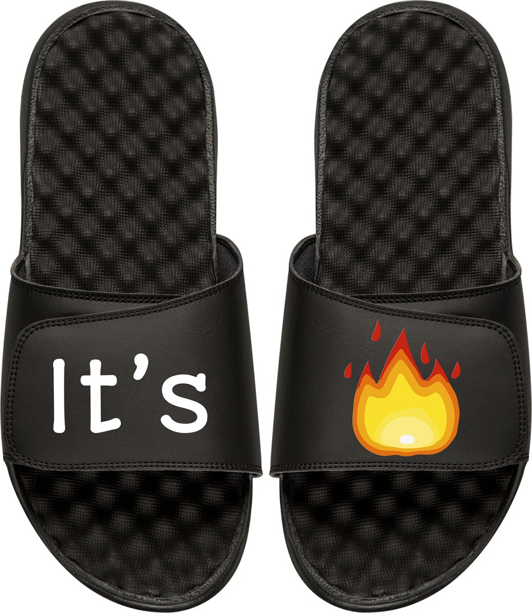 ISlide Men's It's Lit Emoji Slide Sandals, Black