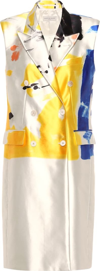 Dries Van Noten Sleeveless cotton and silk coat