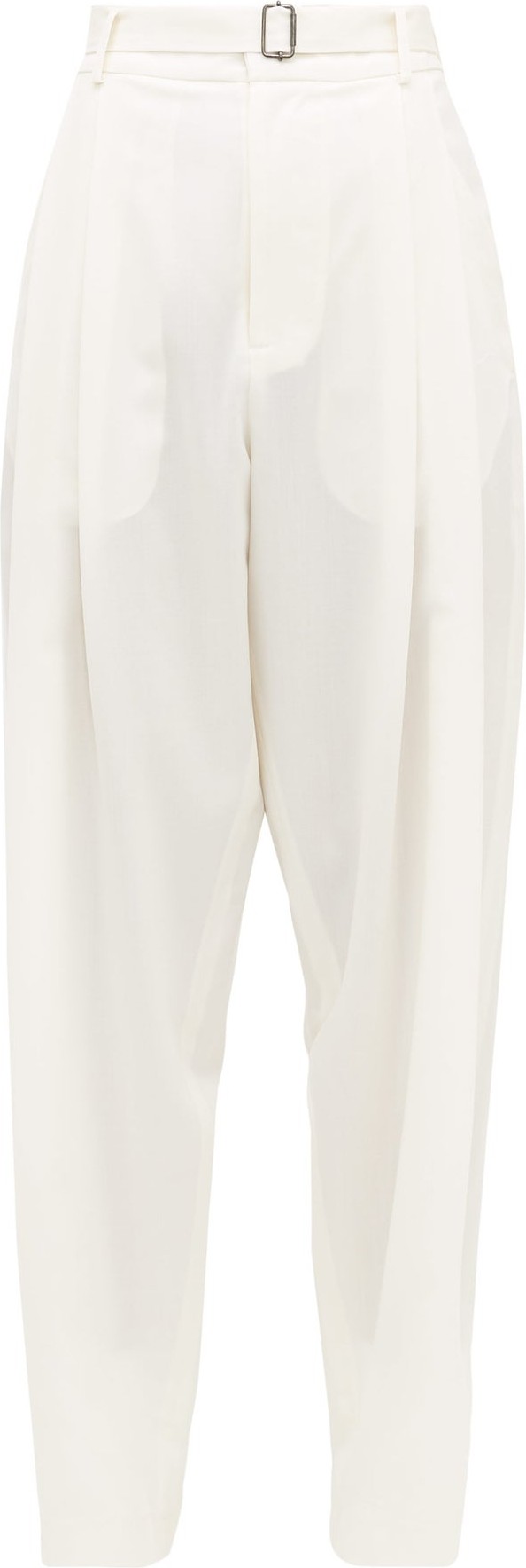 Edward Crutchley Pleated belted wool trousers