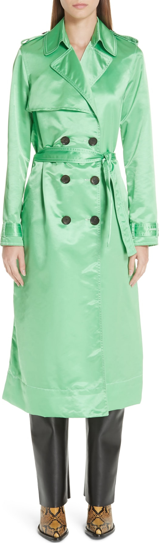 Kwaidan Editions Belted Satin Trench Coat