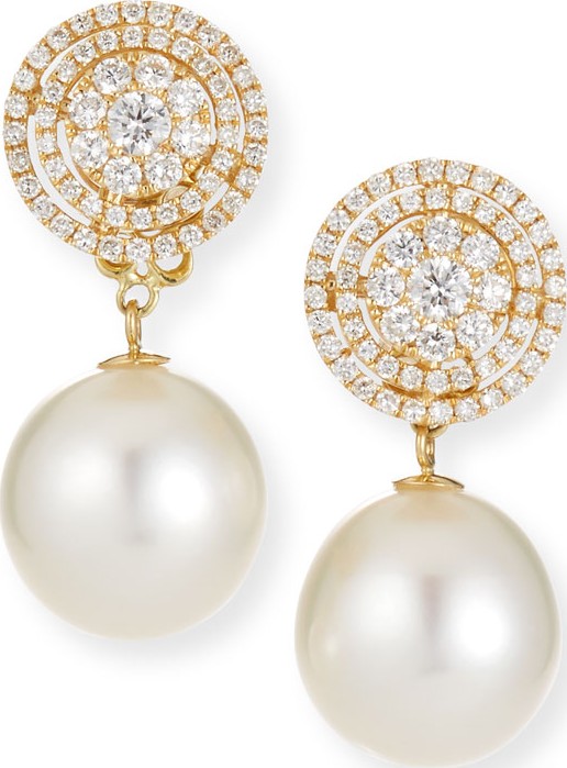 Belpearl Whisper 18k Gold Diamond & Pearl Drop Earrings