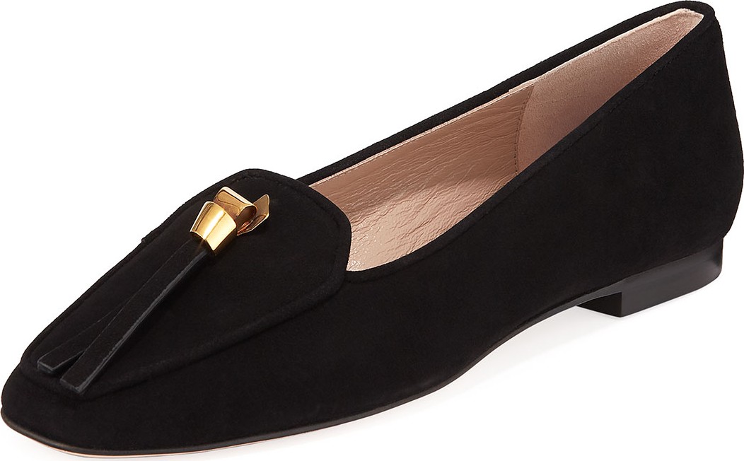 Stuart Weitzman Slipknot Easy Flat Suede Loafers