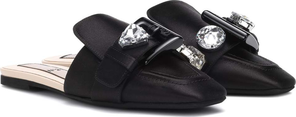 N°21 Embellished satin slippers