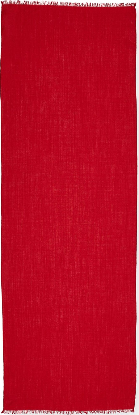 Salvatore Ferragamo Men's Solid Wool/Cashmere Fringed Scarf, Red