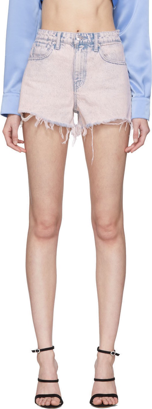 Alexander Wang Pink Denim Bite Shorts