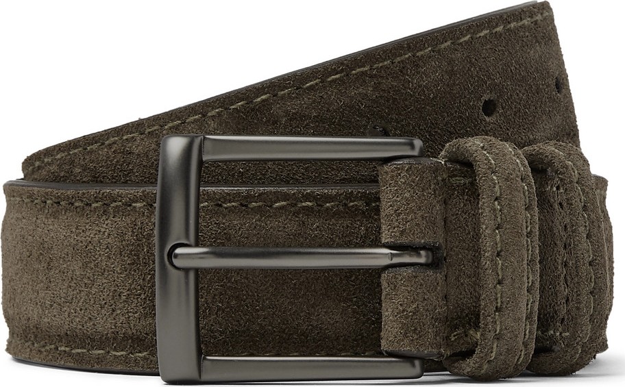 Anderson's 3cm Dark-Green Suede Belt