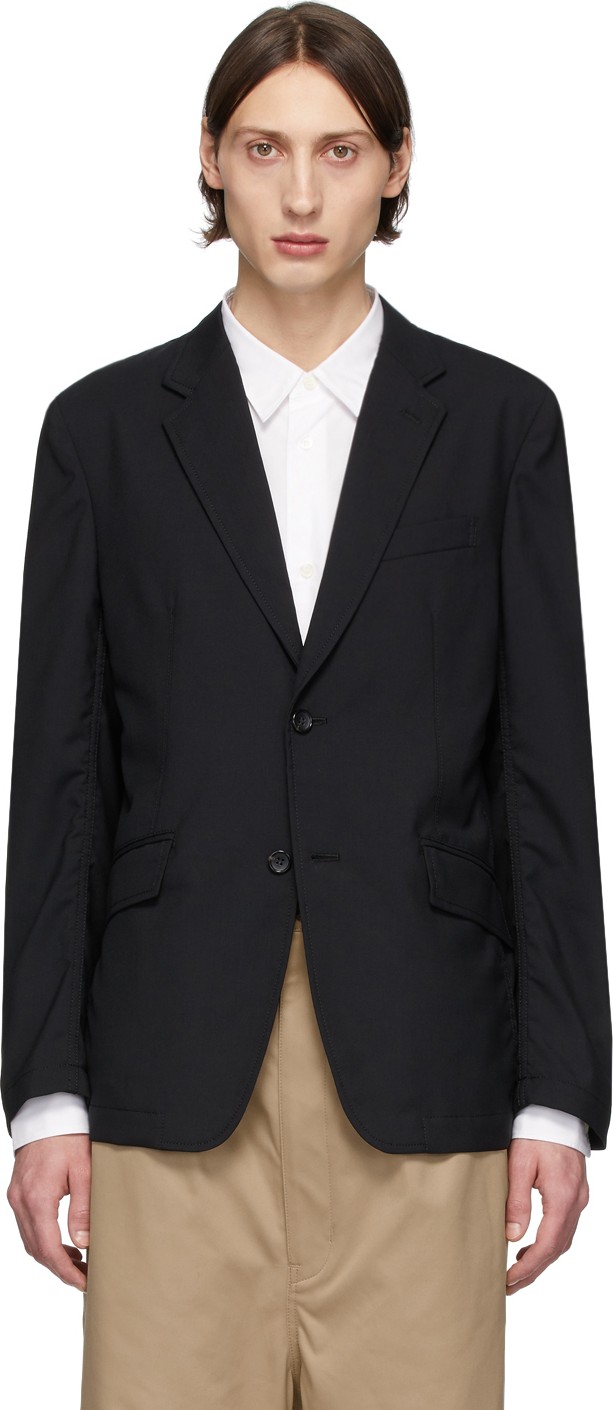 Comme des Garçons Homme Black Tropical Wool Blazer